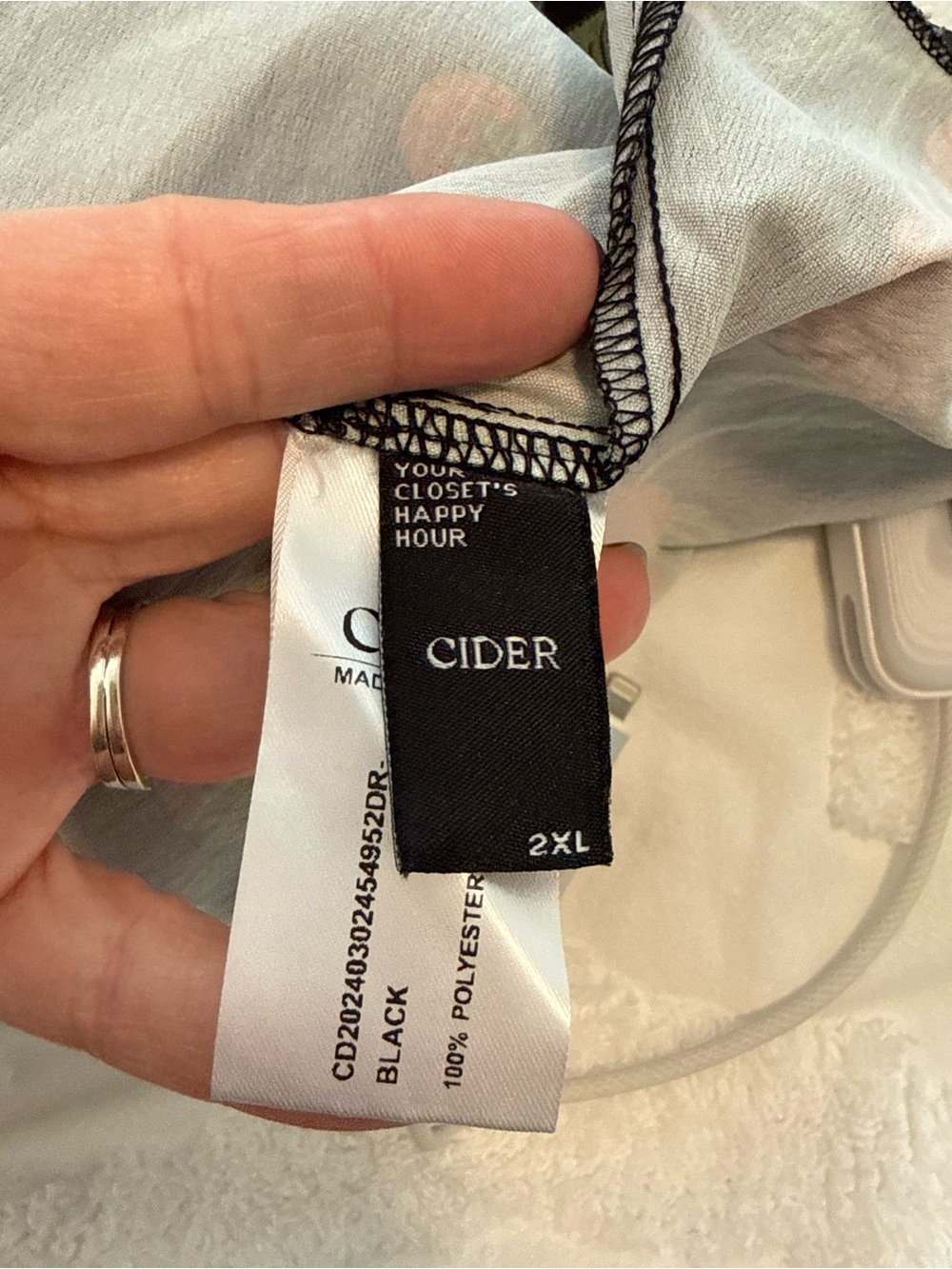Cider 2xl Black Floral fruit Sundress with Adjustable Straps - Picture 7 of 7